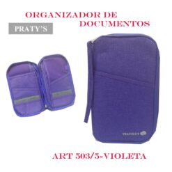 ORGANIZADOR P/VIAJE "PRATY S" DE DOCUMENTOS VIOLETA