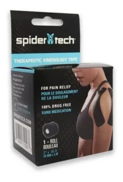 CINTA KINESIOLOGIA Neuromuscular Spidertech 50mm X 5m Color NEGRA