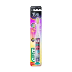 GUM CEPILLO DENTAL TROLLS SUAVE CON LUCES x 1 unidad