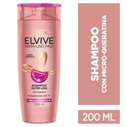 ELVIVE SHAMPOO KERA-LISO MQ NUTRI-LISS Cabello Alisado con Calor x 200ml