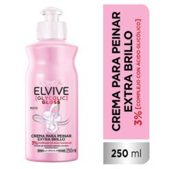 ELVIVE CREMA PARA PEINAR GLYCOLIC GLOSS Cabello Opaco, Poroso x 250ml