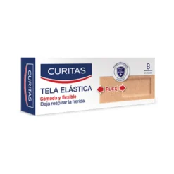 CURITAS APÓSITO ADHESIVO TELA ELÁSTICA FLEXIBLE  x8 unidades