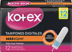 KOTEX TAMPONES DIGITALES SUPER +FACIL X 12 UNIDADES