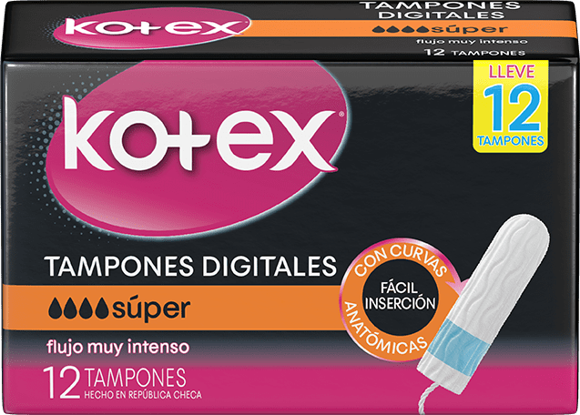 KOTEX TAMPONES DIGITALES SUPER +FACIL X 12 UNIDADES