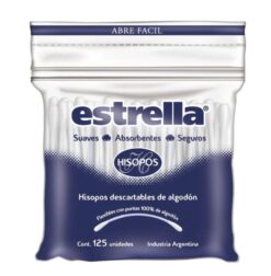 ESTRELLA BOLSA ZIPPER x 125 Hisopos