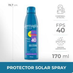 DERMAGLOS PROTECTOR SOLAR SPRAY CONTINUO EMULSION FPS 40 x 170ml