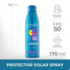 DERMAGLOS PROTECTOR SOLAR SPRAY CONTINUO INVISIBLE FPS 50 x 170ml