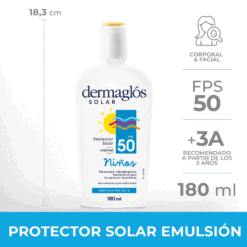 DERMAGLOS PROTECTOR SOLAR CREMA NIÑOS FPS 50 x 180ml