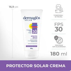 DERMAGLOS PROTECTOR SOLAR FPS30 EFECTO SECO x 180gr