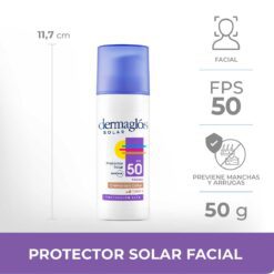 DERMAGLOS PROTECTOR SOLAR FACIAL FPS50 TONO MEDIO x50gr