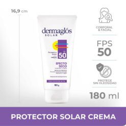 DERMAGLOS PROTECTOR SOLAR FPS50 EFECTO SECO x 180gr