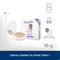 DERMAGLOS SOLAR CREMA COMPACTA FPS 50 con Color Tono 1 x 10gr