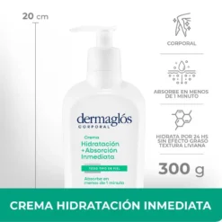 DERMAGLOS EMULSION CORPORAL HIDRATACION + ABSORCION INMEDIATA x 300ml