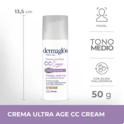 DERMAGLOS CREMA CON COLOR TONO MEDIO FACIAL CC Cream x 50gr