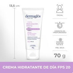 DERMAGLOS FACIAL CREMA HIDRATACION DIARIA PIEL SECA A EXTRA SECA x 70gr