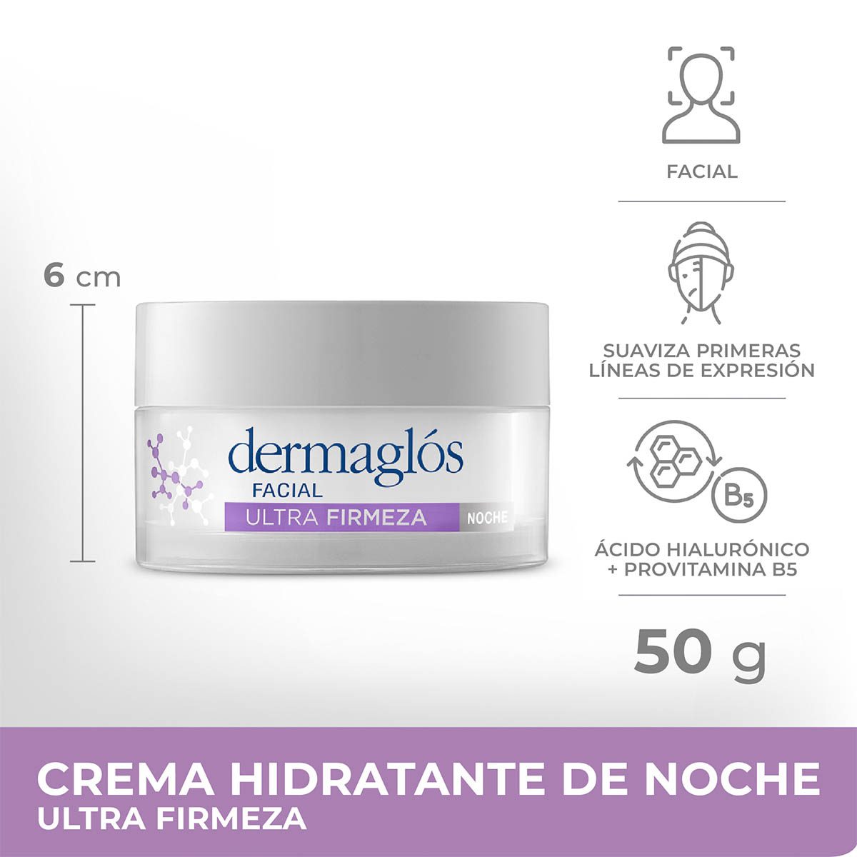 DERMAGLOS CREMA FACIAL HIDRATANTE DE NOCHE ULTRA FIRMEZA x 50gr