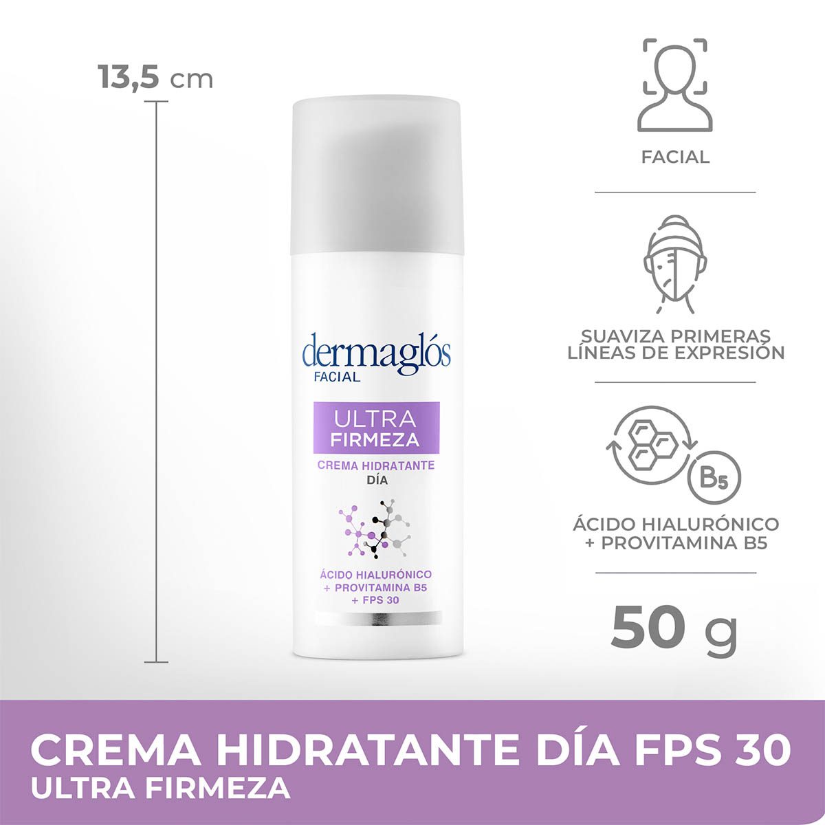 DERMAGLOS CREMA FACIAL HIDRATANTE DE DIA ULTRA FIRMEZA x 50gr