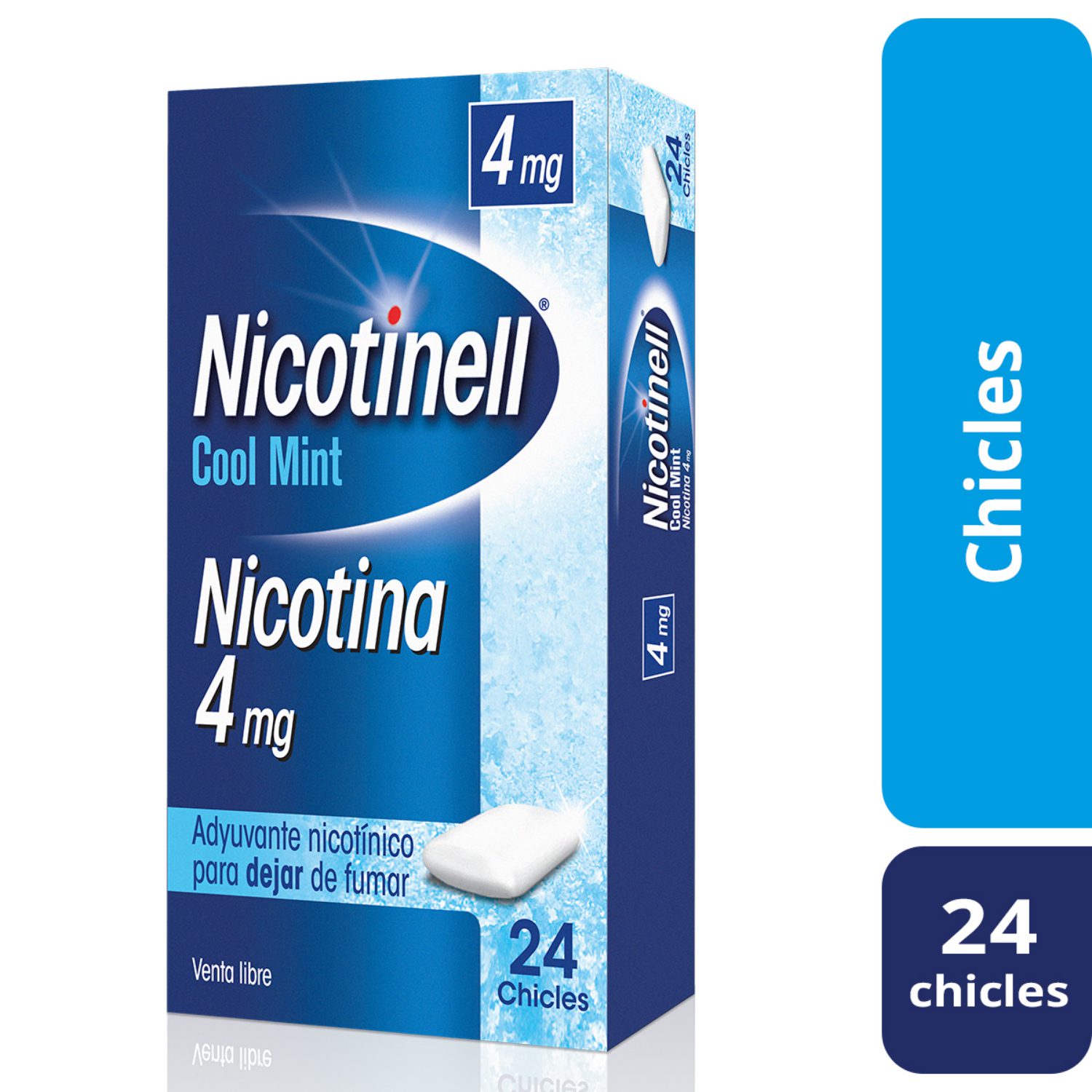 NICOTINELL COOL MINT 4 MG X 24 CHICLES