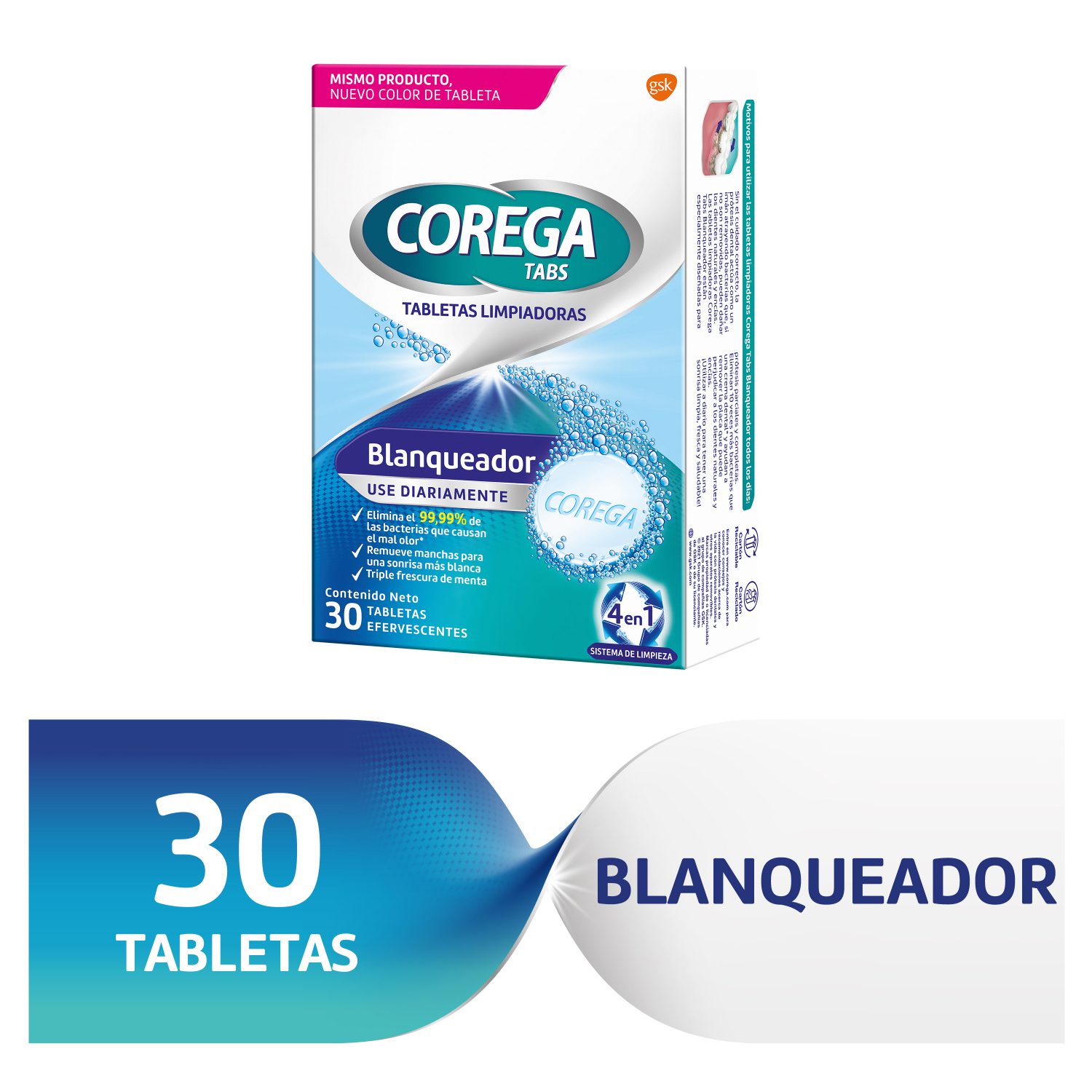 COREGA TABS BLANQUEADOR x 30 tabletas