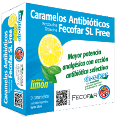 FECOFAR SL SIN AZUCAR CARAMELOS ANTIBIÓTICOS Limón x9 unidades