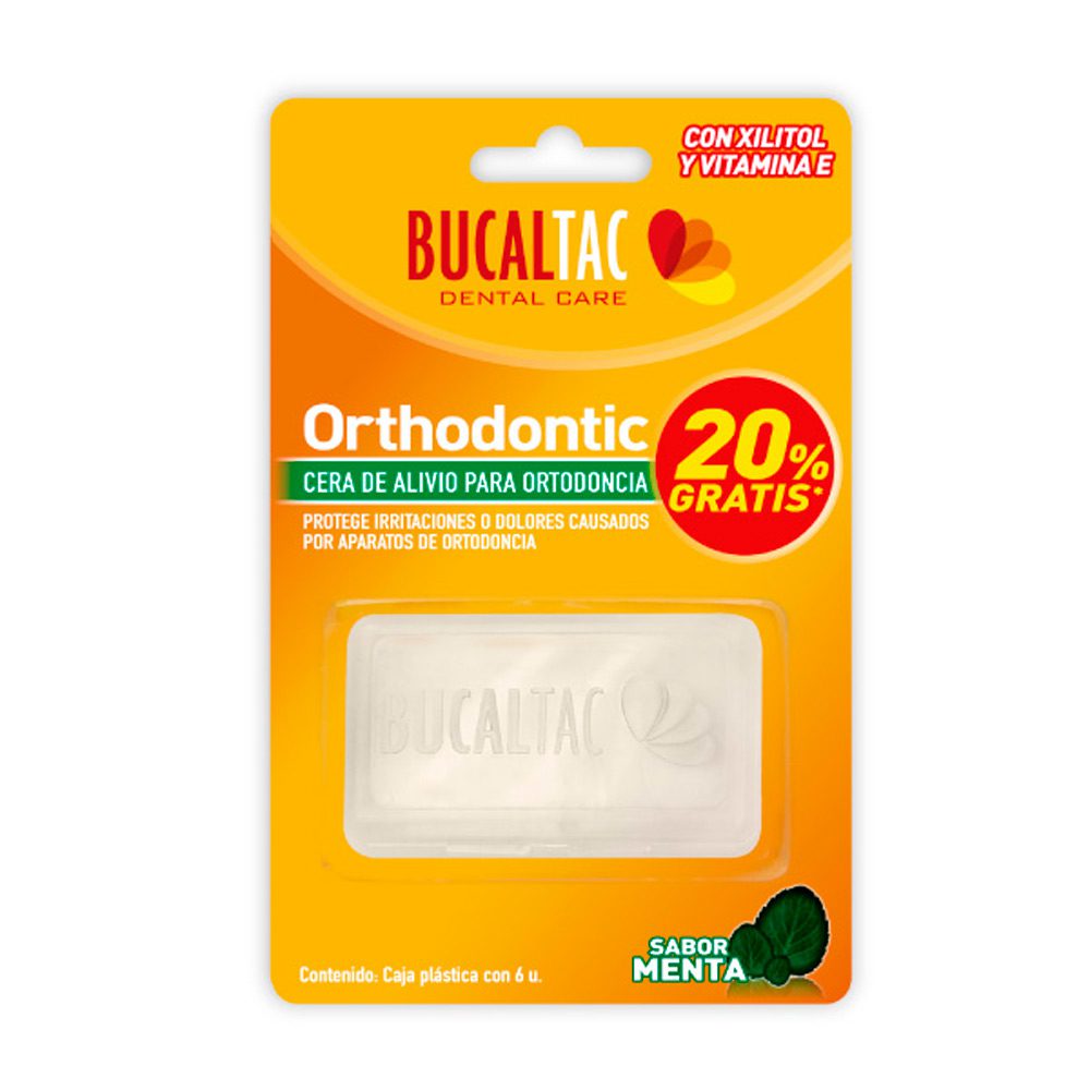 BUCAL TAC CERA MENTA ORTHODONCIAS x6 Unidades