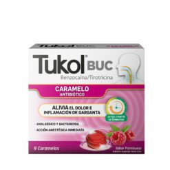 TUKOL BUC CARAMELO ANTIBIOTICO FRAMBUESA x9 unidades