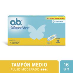 OB SIEMPRE LIBRE ORIGINALES TAMPONES MEDIO x 16