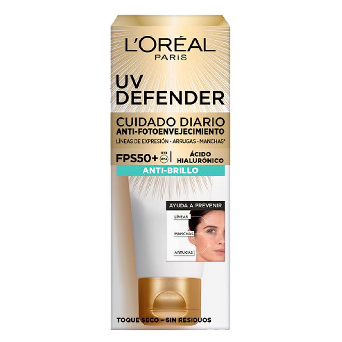 LOREAL CREMA FACIAL FPS 50 UV DEFENDER ANTIBRILLO x 40ml