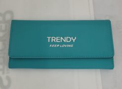 BILLETERA TRENDY VERDE ESMERALDA TELA DE AVION