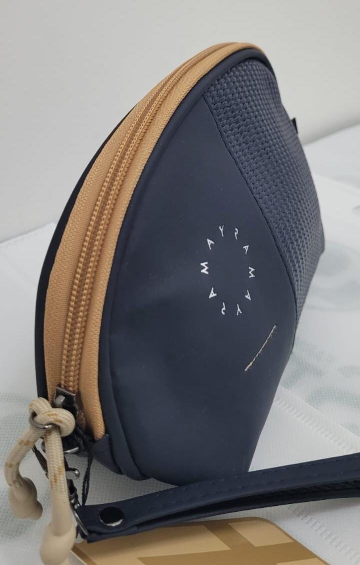 MONEDERO AZUL MARINO AMAYRA CUERINA CON CIERRE MARRON - Imagen 2