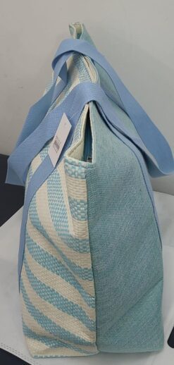 Alternative view of BOLSO PLAYERO CELESTE RAYADO